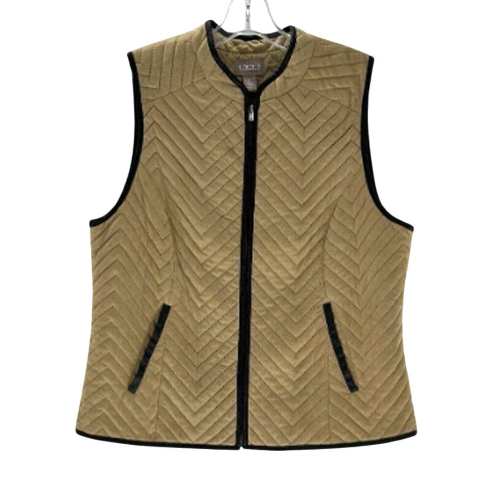 Chico's Faux Suede Quilt Vest Camel Color Women's 1